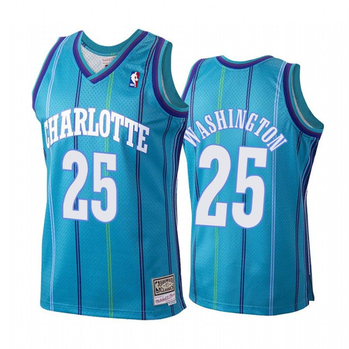 P.J. Washington #25 Charlotte Hornets Hardwood Classics Jersey Teal