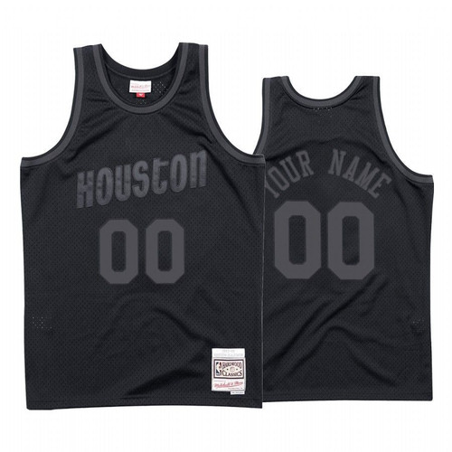 Houston Rockets Custom #00 Black Tonal Jersey