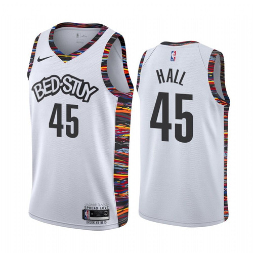 Donta Hall Brooklyn Nets White City Biggie Jersey