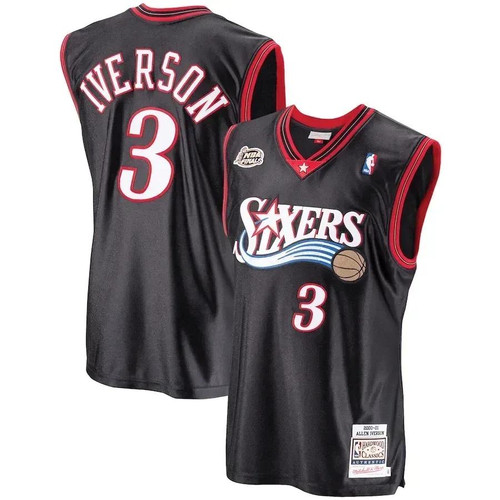 Allen Iverson Philadelphia 76Ers Mitchell & Ness 2000-01 Hardwood Classics Player Jersey - Black