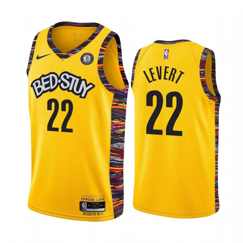 Caris Levert Brooklyn Nets 2019-20 Yellow City #22 Jersey