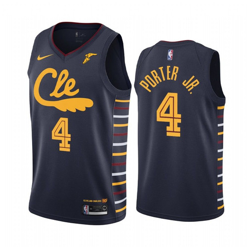 Kevin Porter Jr. #4 Cleveland Cavaliers City Navy Jersey