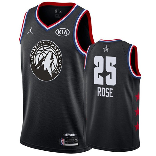 Men'S Minnesota Timberwolves #25 Derrick Rose 2019 All-Star Jersey - Black