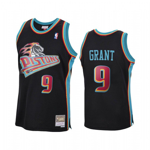 Jerami Grant #9 Detroit Pistons Hardwood Classics Jersey Black