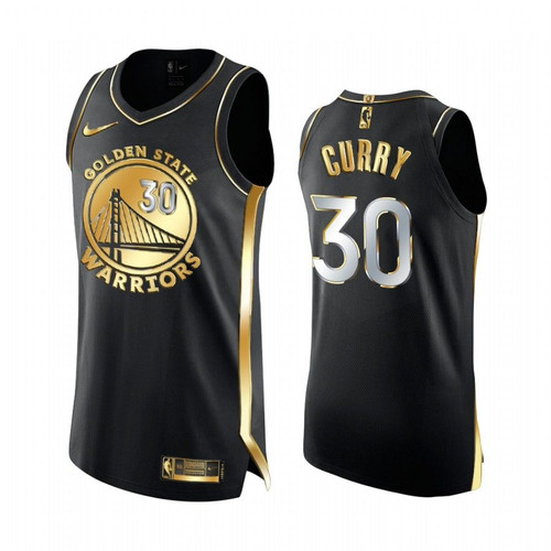 Stephen Curry Golden State Warriors 2020-21 Black Golden Edition Jersey 6X Champs 