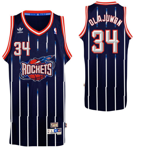 Men'S Hakeem Olajuwon Houston Rockets Blue Hardwood Classics Swingman Jersey