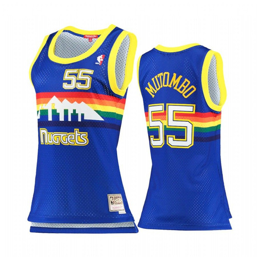 Dikembe Mutombo #55 Denver Nuggets Royal 1991-92 Hardwood Classics Jersey