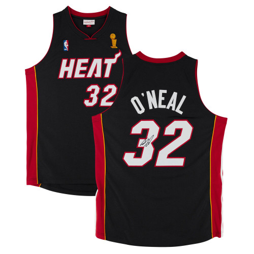 Shaquille O'Neal Miami Heat Fanatics  Autographed Mitchell & Ness with Trophy Patch 2005-06  Jersey