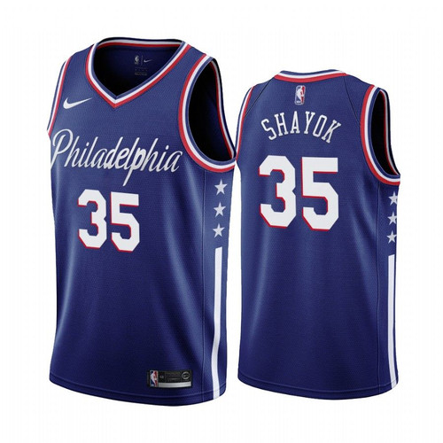 Philadelphia 76Ers Marial Shayok Navy 2019-20 City New Uniform Jersey