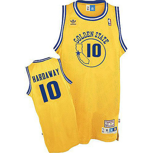Male Tim Hardaway Golden State Warriors #10 Soul Swingman Hardwood Classics Throwback Gold Jersey