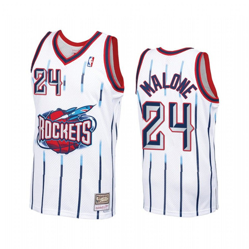 Moses Malone #24 Houston Rockets Hardwood Classics Jersey White