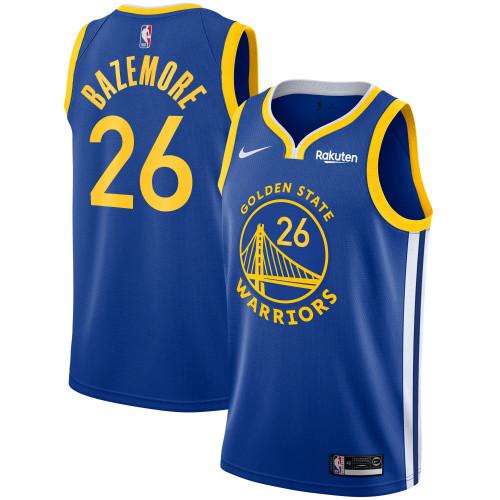 Men'S Nike Replica Replica Replica Kent Bazemore Royal Golden State Warriors 2020/21 Swingman Badge Jersey – Icon Edition