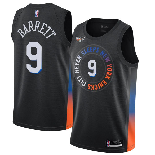 Rj Barrett New York Knicks Nike Replica Replica Replica 2020/21 Swingman Player Jersey Black - City Edition