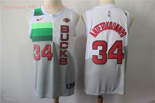 Milwaukee Bucks Giannis Antetokounmpo #34 2020 Nba New Arival White Jersey