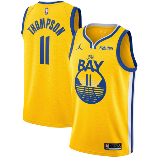 Men'S Jordan Brand Klay Thompson Gold Golden State Warriors 2020/21 Swingman Badge Jersey – Statement Edition