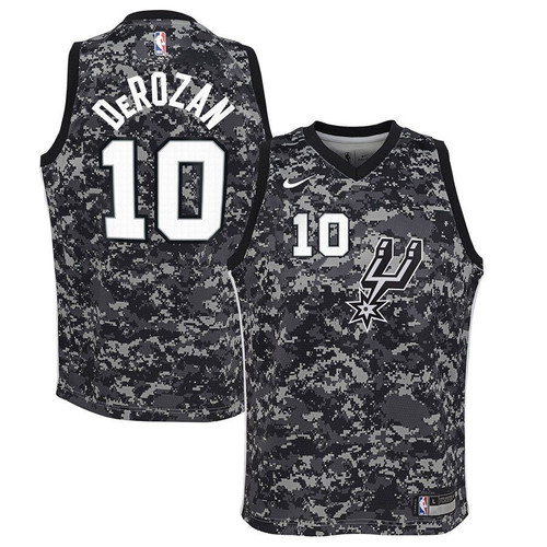 Demar Derozan San Antonio Spurs Youth Jersey Black City Edition