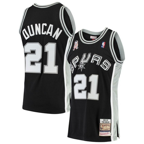 Tim Duncan San Antonio Spurs 2001/02 Hardwood Classics Jersey Black
