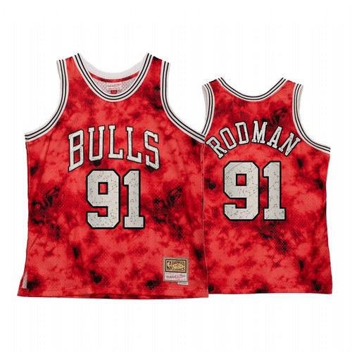 Chicago Bulls Dennis Rodman Galaxy Constellation Jersey Men Red Heritage