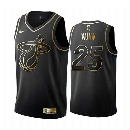 Kendrick Nunn Miami Heat Black #25 Golden Edition Jersey