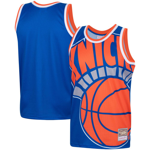 New York Knicks Mitchell & Ness Hardwood Classics Big Face Tank Jersey Tank Top - Blue