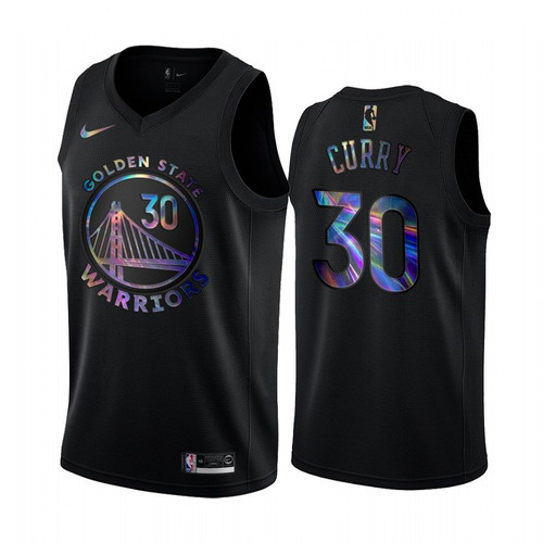 Warriors Stephen Curry Iridescent Black Jersey