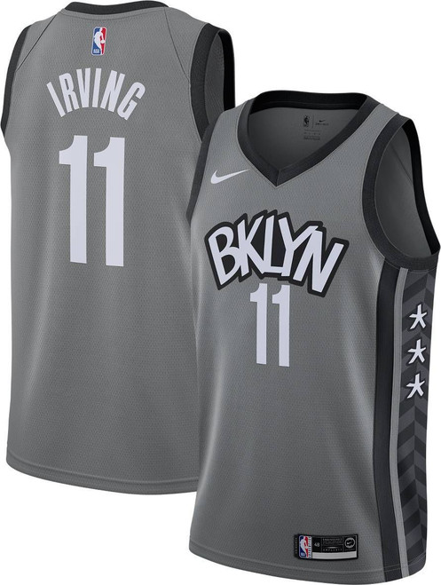 Nike Men'S Brooklyn Nets Kyrie Irving #11 Grey Dri-Fit Statement Swingman Jersey