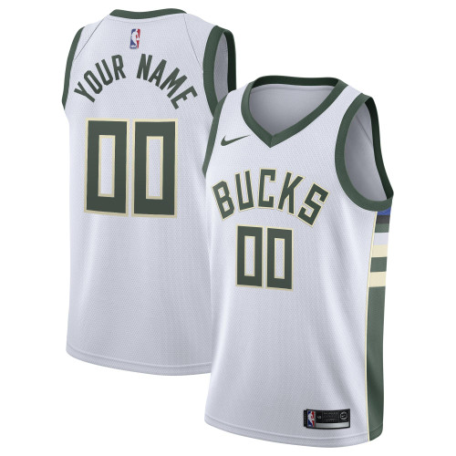 Milwaukee Bucks Nike Replica Replica Replica 2020/21 Swingman Custom Jersey - Association Edition - White