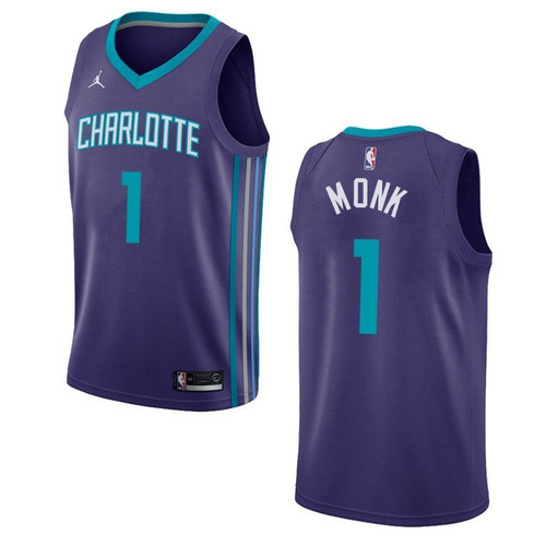 Charlotte Hornets 1 Malik Monk Statement Swingman Purple 3D Jersey
