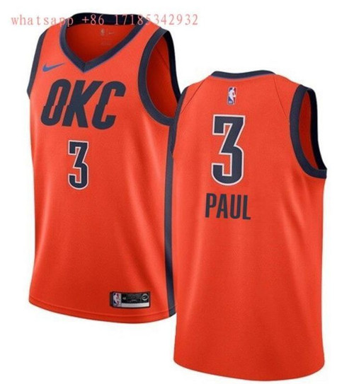 Oklahoma City Thunder Chris Paul 3 2021 Nba New Arrival Orange Jersey