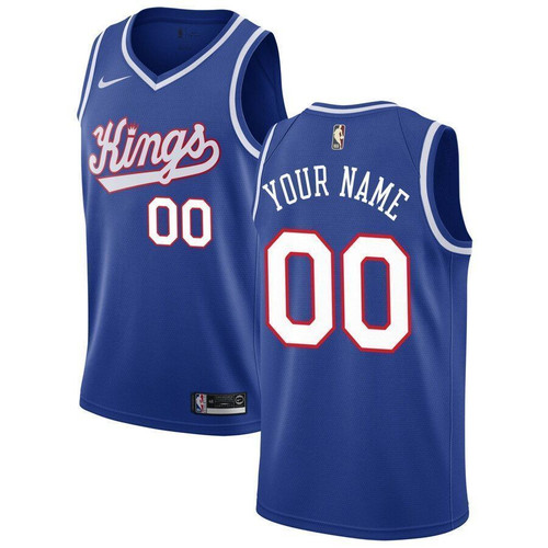Sacramento Kings Hardwood Classics Custom Jersey Jersey Blue