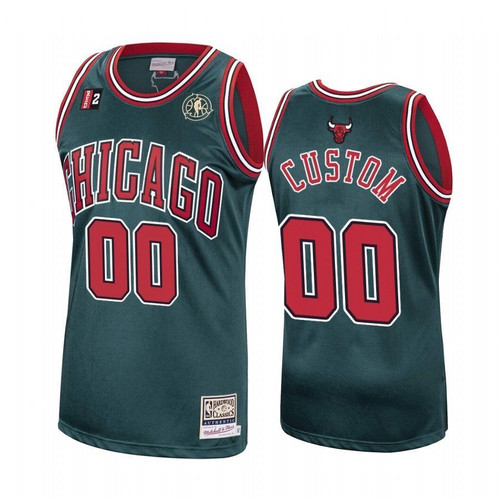 Chicago Bulls #00 Custom Green Hardwood Classics Men'S Jersey