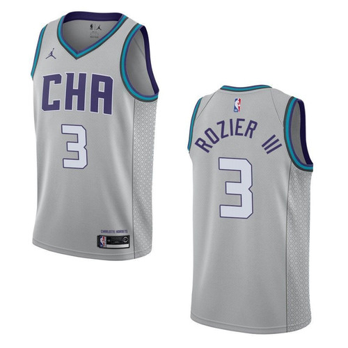 Charlotte Hornets 3 Terry Rozier Iii City Edition Swingman Gray 3D Jersey