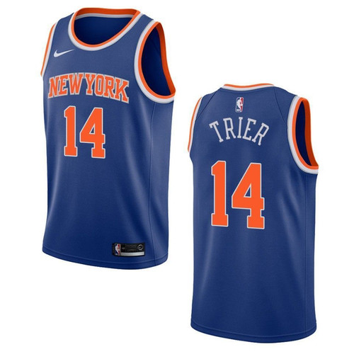 New York Knicks 14 Allonzo Trier Icon Swingman Blue 3D Jersey
