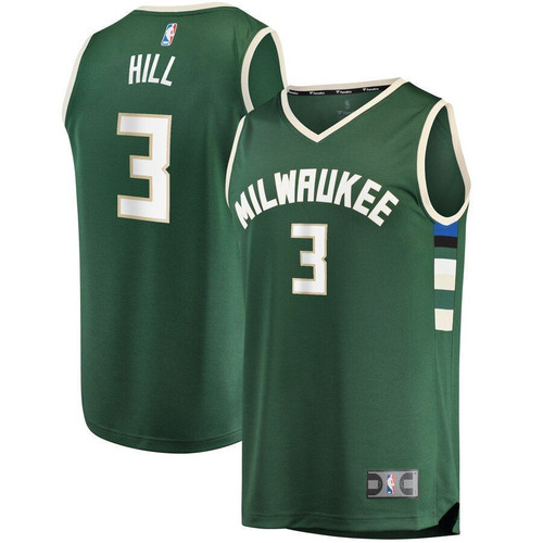 George Hill Milwaukee Bucks Fanatics Branded Fast Break Replica Player Icon Edition Hunter Green 3D Jersey