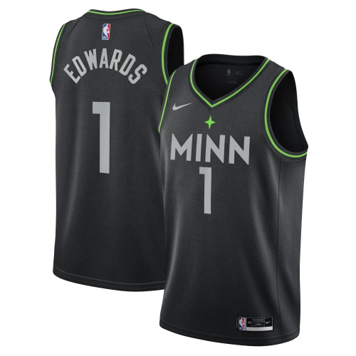 Minnesota Timberwolves Nike City Edition Swingman Jersey - Black - Anthony Edwards -  - 2020