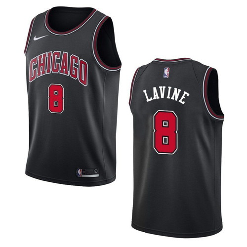 Chicago Bulls 8 Zach Lavine Statement Swingman Black 3D Jersey