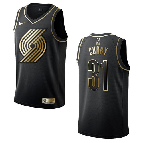 Portland Trail Blazers 31 Seth Curry Golden Edition Black 3D Jersey