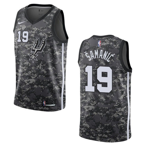 San Antonio Spurs 19 Luka Samanic City Swingman Camo 3D Jersey