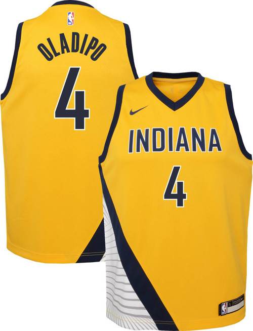 Nike  Indiana Pacers Victor Oladipo #4 Gold Dri-Fit Statement Swingman Jersey
