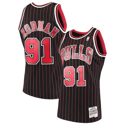 Dennis Rodman Chicago Bulls 1995-96 Hardwood Classics Jersey Jersey Black 2021