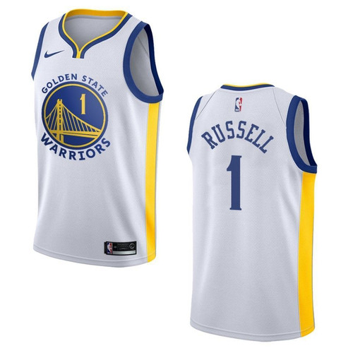 Golden State Warriors 1 D'Angelo Russell Association Swingman White 3D Jersey
