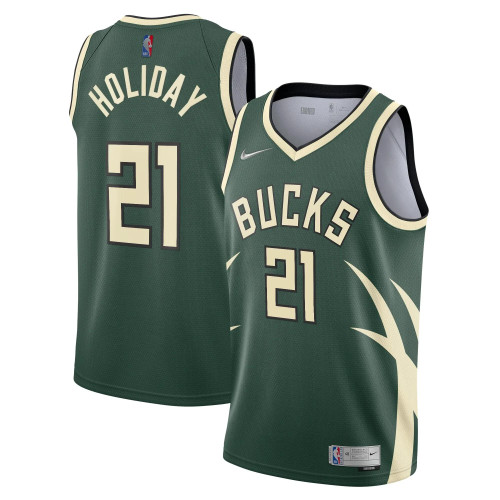 Milwaukee Bucks Nike Earned Edition Swingman Jersey - Jrue Holiday -