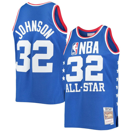 Magic Johnson Western Conference Mitchell & Ness 1985 Nba All-Star Game Swingman Jersey - Royal