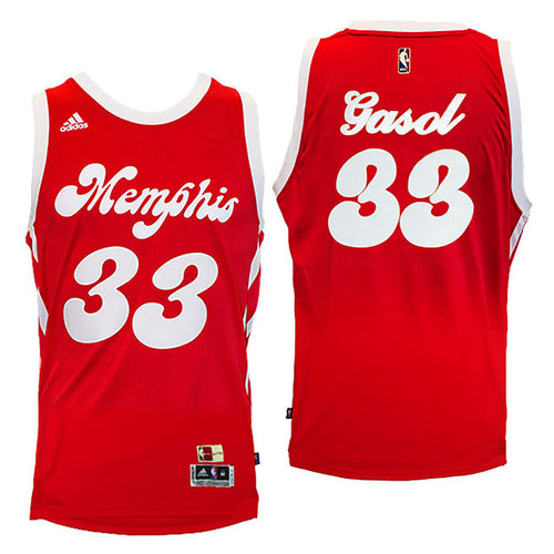 Male Marc Gasol Memphis Grizzlies #33 2016-17 Hardwood Classics Nights Red Jersey