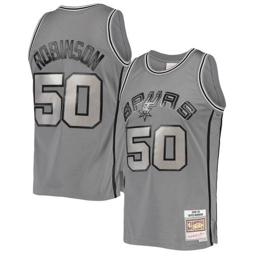 David Robinson San Antonio Spurs Mitchell & Ness Hardwood Classics Retired Player 1998/99 Metal Works Swingman Jersey – Charcoal