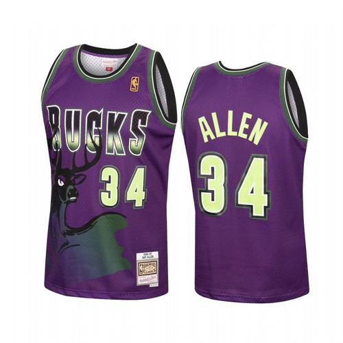 Allen Iverson #34 Milwaukee Bucks Purple Reload Jersey