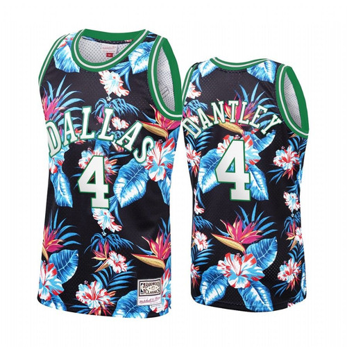 Dallas Mavericks Adrian Dantley #4 Floral Fashion Jersey Men'S