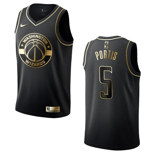 Washington Wizards 5 Bobby Portis Golden Edition Black 3D Jersey
