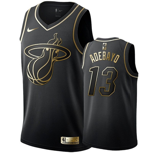 Men'S Miami Heat Bam Adebayo Black #13 Golden Edition Swingman Jersey