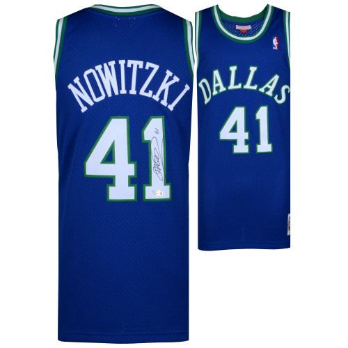 Dirk Nowitzki Dallas Mavericks Fanatics  Autographed Mitchell & Ness 1998 - 99 Blue Swingman Jersey